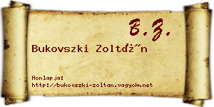 Bukovszki Zoltán névjegykártya